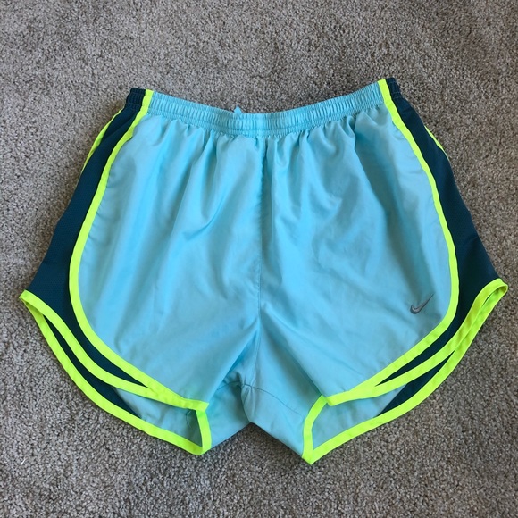 Nike Pants - Teal & Neon green Nike Tempo shorts